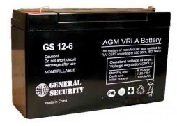 Аккумулятор для ИБП General Security GS 12-6 12А/ч-6V для UPS EN зажим (FASTON) 151x51x95