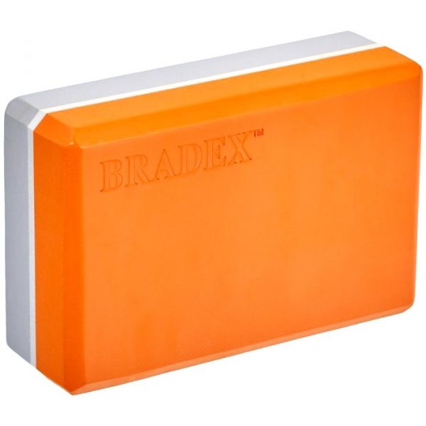 Блок для йоги Bradex SF 0731 230х150х75 мм оранжевый/серый