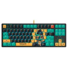 Клавиатура проводная A4Tech Bloody AT87 Renegade USB, механическая, черный/зеленый