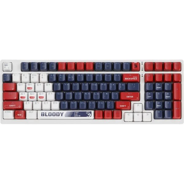 Клавиатура проводная A4Tech Bloody S98 Sports Navy BLMS Plus USB, проводная, синий/белый s98 sports navy blms red plus