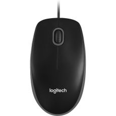 Мышь Logitech B100 оптическая, проводная, USB, черный [910-006605]