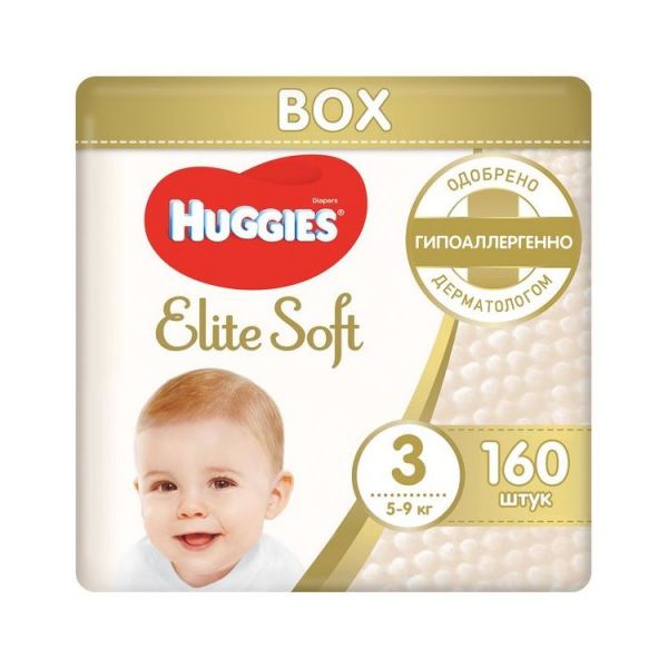 Подгузники Huggies Elite Soft 3 5-9 кг, размер , 160 шт.