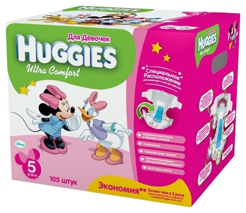Подгузники Huggies Ultra Comfort для девочек 5 (12-22 кг)